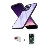 MARSİLYAN™- iPhone 13 Pro Max Kılıf Nova Işık Serisi - Şeffaf 360 Full Body Arka Koruyucu + Kırmızı Pers Alüminyum Kamera Lens