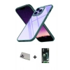 MARSİLYAN™- iPhone 13 Pro Max Kılıf Nova Işık Serisi - Şeffaf 360 Full Body Arka Koruyucu + Rainbow Kamera Lens Koruma Cam - MR