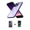 MARSİLYAN™- iPhone 13 Pro Max Kılıf Nova Işık Serisi - Şeffaf 360 Full Body Arka Koruyucu + Neon Fosforlu Kamera Lens - MI