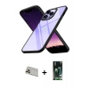 MARSİLYAN™- iPhone 13 Pro Max Kılıf Nova Işık Serisi - Şeffaf 360 Full Body Arka Koruyucu + Rainbow Kamera Lens Koruma Cam - REGD