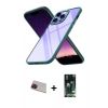 MARSİLYAN™- iPhone 13 Pro Max Kılıf Nova Işık Serisi - Şeffaf 360 Full Body Arka Koruyucu + Rainbow Kamera Lens Koruma Cam - KI