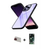 MARSİLYAN™- iPhone 13 Pro Max Kılıf Nova Işık Serisi - Şeffaf 360 Full Body Arka Koruyucu + Rainbow Kamera Lens Koruma Cam - KI