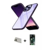 MARSİLYAN™- iPhone 13 Pro Max Kılıf Nova Işık Serisi - Şeffaf 360 Full Body Arka Koruyucu + Rainbow Kamera Lens Koruma Cam - REGD