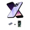 MARSİLYAN™- iPhone 13 Pro Max Kılıf Nova Işık Serisi - Şeffaf 360 Full Body Arka Koruyucu + Renkli Kamera Lens Koruma Cam - MI