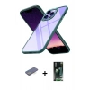 MARSİLYAN™- iPhone 13 Pro Max Kılıf Nova Işık Serisi - Şeffaf 360 Full Body Arka Koruyucu + Renkli Kamera Lens Koruma Cam - MI