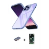 MARSİLYAN™- iPhone 13 Pro Max Kılıf Nova Işık Serisi - Şeffaf 360 Full Body Arka Koruyucu + Renkli Kamera Lens Koruma Cam - TU