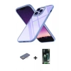 MARSİLYAN™- iPhone 13 Pro Max Kılıf Nova Işık Serisi - Şeffaf 360 Full Body Arka Koruyucu + Renkli Kamera Lens Koruma Cam - MI