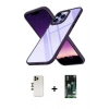 MARSİLYAN™- iPhone 13 Pro Max Kılıf Nova Işık Serisi - Şeffaf 360 Full Body Arka Koruyucu + Shine Kamera Lens - GD