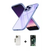 MARSİLYAN™- iPhone 13 Pro Max Kılıf Nova Işık Serisi - Şeffaf 360 Full Body Arka Koruyucu + Shine Kamera Lens - GD
