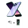 MARSİLYAN™- iPhone 13 Pro Max Kılıf Nova Işık Serisi - Şeffaf 360 Full Body Arka Koruyucu + Pers Alüminyum Kamera Lens - SABE