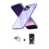 MARSİLYAN™- iPhone 13 Pro Max Kılıf Nova Işık Serisi - Şeffaf 360 Full Body Arka Koruyucu + Pers Alüminyum Kamera Lens - SABE