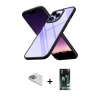 MARSİLYAN™- iPhone 13 Pro Max Kılıf Nova Işık Serisi - Şeffaf 360 Full Body Arka Koruyucu + Pers Alüminyum Kamera Lens - SABE