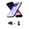 MARSİLYAN™- iPhone 13 Pro Max Kılıf Nova Işık Serisi - Şeffaf Maxco Cam Ekran Koruyucu + Raze Metal Kamera Lens - GD