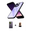 MARSİLYAN™- iPhone 13 Pro Max Kılıf Nova Işık Serisi - Şeffaf Maxco Cam Ekran Koruyucu + Neon Fosforlu Kamera Lens - YL