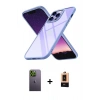 MARSİLYAN™- iPhone 13 Pro Max Kılıf Nova Işık Serisi - Şeffaf Maxco Cam Ekran Koruyucu + Neon Fosforlu Kamera Lens - YL