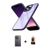 MARSİLYAN™- iPhone 13 Pro Max Kılıf Nova Işık Serisi - Şeffaf Maxco Cam Ekran Koruyucu + Neon Fosforlu Kamera Lens - YL