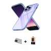 MARSİLYAN™- iPhone 13 Pro Max Kılıf Nova Işık Serisi - Şeffaf Maxco Cam Ekran Koruyucu + Rainbow Kamera Lens Koruma Cam - KI