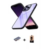 MARSİLYAN™- iPhone 13 Pro Max Kılıf Nova Işık Serisi - Şeffaf Maxco Cam Ekran Koruyucu + Renkli Kamera Lens Koruma Cam - TU