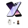 MARSİLYAN™- iPhone 13 Pro Max Kılıf Nova Işık Serisi - Şeffaf Maxco Cam Ekran Koruyucu + Shine Kamera Lens - GD