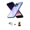 MARSİLYAN™- iPhone 13 Pro Max Kılıf Nova Işık Serisi - Şeffaf Maxco Cam Ekran Koruyucu + Sierra Blue Pers Alüminyum Kamera Lens