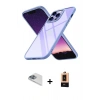 MARSİLYAN™- iPhone 13 Pro Max Kılıf Nova Işık Serisi - Şeffaf Maxco Cam Ekran Koruyucu + Sierra Blue Pers Alüminyum Kamera Lens