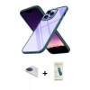 MARSİLYAN™- iPhone 13 Pro Max Kılıf Nova Işık Serisi - Şeffaf Pasifik Cam Ekran Koruyucu + Pers Alüminyum Kamera Lens - LT