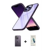 MARSİLYAN™- iPhone 13 Pro Max Kılıf Nova Işık Serisi - Şeffaf Pasifik Cam Ekran Koruyucu + Neon Fosforlu Kamera Lens - BZ