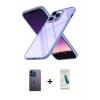 MARSİLYAN™- iPhone 13 Pro Max Kılıf Nova Işık Serisi - Şeffaf Pasifik Cam Ekran Koruyucu + Neon Fosforlu Kamera Lens - MI