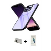 MARSİLYAN™- iPhone 13 Pro Max Kılıf Nova Işık Serisi - Şeffaf Pasifik Cam Ekran Koruyucu + Rainbow Kamera Lens Koruma Cam - REGD