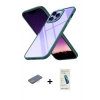 MARSİLYAN™- iPhone 13 Pro Max Kılıf Nova Işık Serisi - Şeffaf Pasifik Cam Ekran Koruyucu + Renkli Kamera Lens Koruma Cam - PE