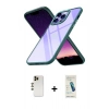 MARSİLYAN™- iPhone 13 Pro Max Kılıf Nova Işık Serisi - Şeffaf Pasifik Cam Ekran Koruyucu + Shine Kamera Lens - GD