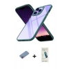 MARSİLYAN™- iPhone 13 Pro Max Kılıf Nova Işık Serisi - Şeffaf Pasifik Cam Ekran Koruyucu + Shine Kamera Lens Koruma Cam - PE
