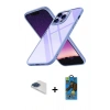 MARSİLYAN™- iPhone 13 Pro Max Kılıf Nova Işık Serisi - Siyah 18D Cam Ekran Koruyucu + Pers Alüminyum Kamera Lens - LT