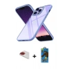 MARSİLYAN™- iPhone 13 Pro Max Kılıf Nova Işık Serisi - Siyah 18D Cam Ekran Koruyucu + Pers Alüminyum Kamera Lens - KI