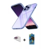 MARSİLYAN™- iPhone 13 Pro Max Kılıf Nova Işık Serisi - Siyah 18D Cam Ekran Koruyucu + Pers Alüminyum Kamera Lens - GI