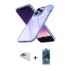 MARSİLYAN™- iPhone 13 Pro Max Kılıf Nova Işık Serisi - Siyah 18D Cam Ekran Koruyucu + Pers Alüminyum Kamera Lens - GD