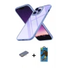 MARSİLYAN™- iPhone 13 Pro Max Kılıf Nova Işık Serisi - Siyah 18D Cam Ekran Koruyucu + Renkli Kamera Lens Koruma Cam - SI