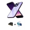 MARSİLYAN™- iPhone 13 Pro Max Kılıf Nova Işık Serisi - Siyah 3D Antistatik Cam Ekran Koruyucu + Raze Metal Kamera Lens - GD