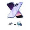 MARSİLYAN™- iPhone 13 Pro Max Kılıf Nova Işık Serisi - Siyah 3D Antistatik Cam Ekran Koruyucu + Renkli Kamera Lens Koruma Cam - PE