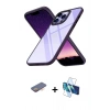 MARSİLYAN™- iPhone 13 Pro Max Kılıf Nova Işık Serisi - Siyah 3D Antistatik Cam Ekran Koruyucu + Renkli Kamera Lens Koruma Cam - TU