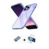 MARSİLYAN™- iPhone 13 Pro Max Kılıf Nova Işık Serisi - Siyah 3D Antistatik Cam Ekran Koruyucu + Shine Kamera Lens Koruma Cam - GI