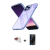 MARSİLYAN™- iPhone 13 Pro Max Kılıf Nova Işık Serisi - Siyah 3D Antistatik Hayalet Cam Ekran Koruyucu + Pers Alüminyum Kamera Lens - KI