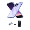 MARSİLYAN™- iPhone 13 Pro Max Kılıf Nova Işık Serisi - Siyah 3D Antistatik Hayalet Cam Ekran Koruyucu + Shine Kamera Lens Koruma Cam - MI