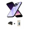 MARSİLYAN™- iPhone 13 Pro Max Kılıf Nova Işık Serisi - Siyah 6D Mat Seramik Hayalet Nano Ekran Koruyucu + Raze Metal Kamera Lens - GD
