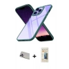 MARSİLYAN™- iPhone 13 Pro Max Kılıf Nova Işık Serisi - Siyah 6D Mat Seramik Hayalet Nano Ekran Koruyucu + Rainbow Kamera Lens Koruma Cam - MR