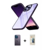 MARSİLYAN™- iPhone 13 Pro Max Kılıf Nova Işık Serisi - Siyah 6D Mat Seramik Hayalet Nano Ekran Koruyucu + Neon Fosforlu Kamera Lens - MI