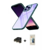 MARSİLYAN™- iPhone 13 Pro Max Kılıf Nova Işık Serisi - Siyah 6D Mat Seramik Hayalet Nano Ekran Koruyucu + Raze Metal Kamera Lens - GD