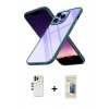 MARSİLYAN™- iPhone 13 Pro Max Kılıf Nova Işık Serisi - Siyah 6D Mat Seramik Hayalet Nano Ekran Koruyucu + Shine Kamera Lens - GD