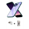 MARSİLYAN™- iPhone 13 Pro Max Kılıf Nova Işık Serisi - Siyah Bilvis 3D Cam Ekran Koruyucu + Pers Alüminyum Kamera Lens - GD