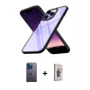 MARSİLYAN™- iPhone 13 Pro Max Kılıf Nova Işık Serisi - Siyah Bilvis 3D Cam Ekran Koruyucu + Neon Fosforlu Kamera Lens - MI
